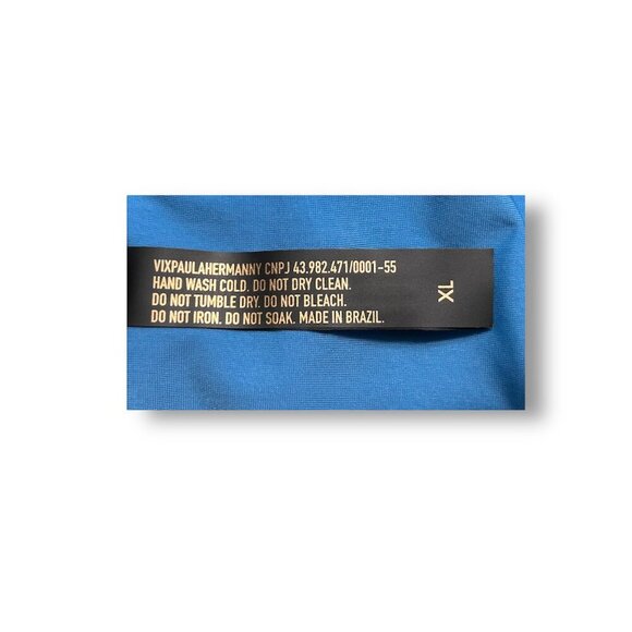 ViX XL Blue Polyamide Bia Tube Bikini Bottom 24K Gold Accents Full Coverage NWT - Picture 8 of 13